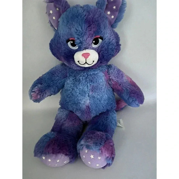 Build a Bear Stars Glow In The Dark Kitty Cat Purple Blue Starry Plush 17" - Picture 13 of 14